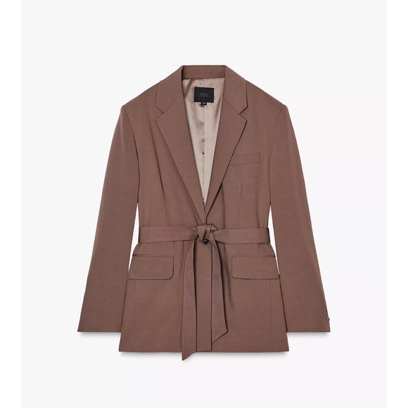Zara NWT belted brown oversized blazer - Picture 6 of 12